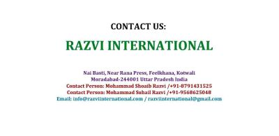 razviinternational@gmail.com
WhatsApp +91-87914 31525
razviinternational@gmail.com
info@razviinternational.com
Keywords: razviinternational@gmail.com